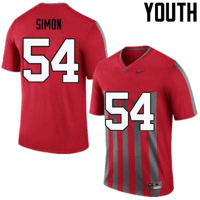 NCAA Ohio State Buckeyes Youth #54 John Simon Throwback Nike Football College Jersey GON3245YM